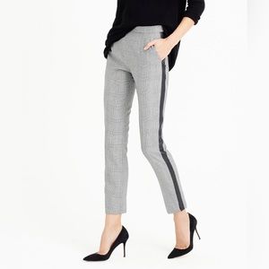J Crew Martie Pant With Tux Stripe In Glen Plaid